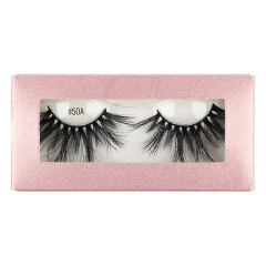 Custom Wholesale Black Cotton Band Natural Mink Eyelashes