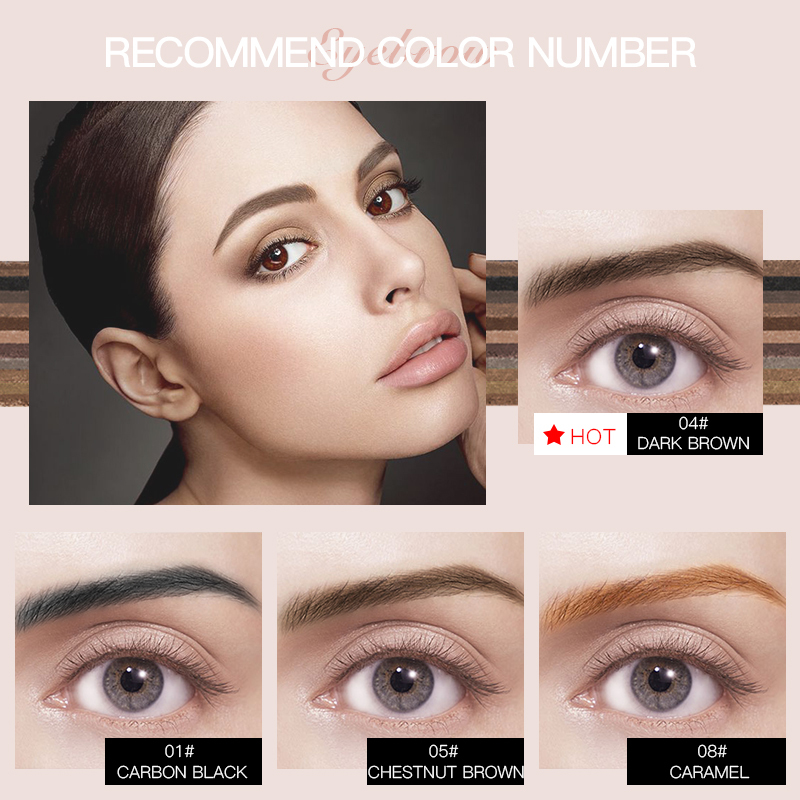 10 Colors 2 In 1 Custom Label Double Head Eyebrow Brush Makeup Brow Pen Waterproof Eyebrow