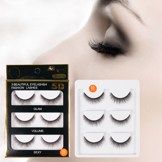 3D Full Strip Lashes Faux Mink Lash Box Wholesale Natural False Eyelashes