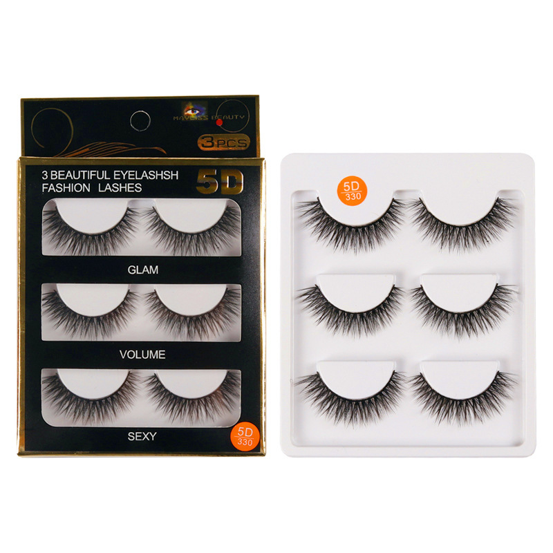 3D Full Strip Lashes Faux Mink Lash Box Wholesale Natural False Eyelashes