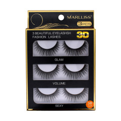 3D Full Strip Lashes Faux Mink Lash Box Wholesale Natural False Eyelashes