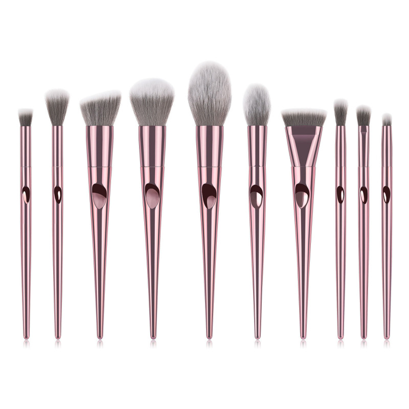wholesale custom synthetic hair luxury 10 pcs Rose Gold Cosmetic Professional makeup brushes set