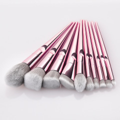 wholesale custom synthetic hair luxury 10 pcs Rose Gold Cosmetic Professional makeup brushes set