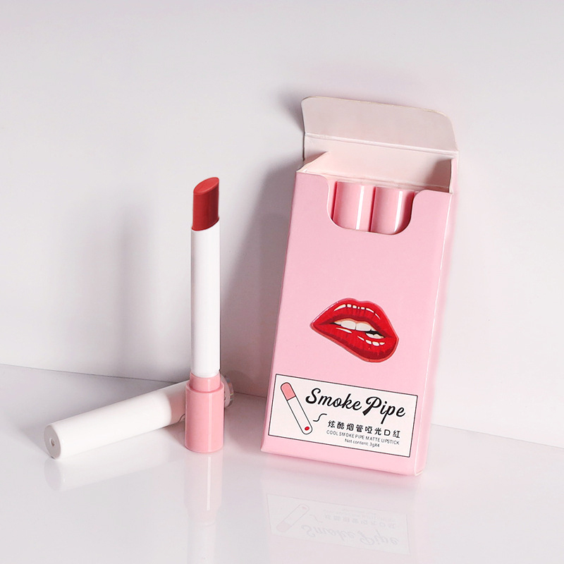 China Supplier Fashion Make up 4 Colors Lipstick Set Waterproof Matte Cigarette Lipstick