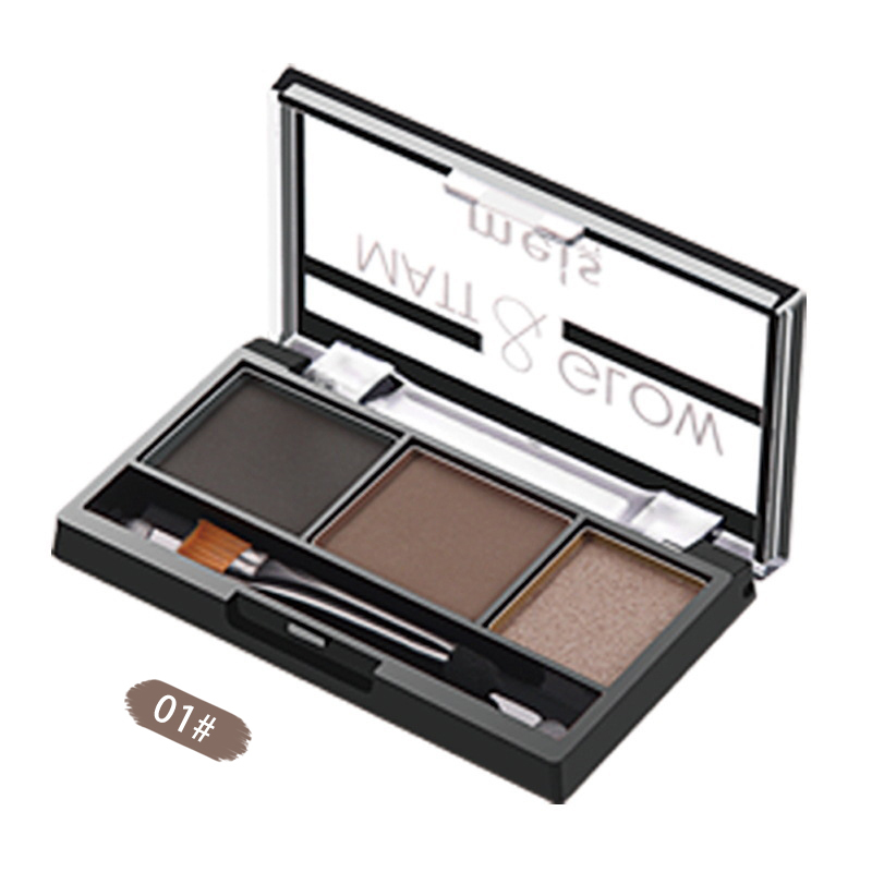 wholesale custom brow dip label 3 colors eyebrow palette cosmetic eyebrow powder