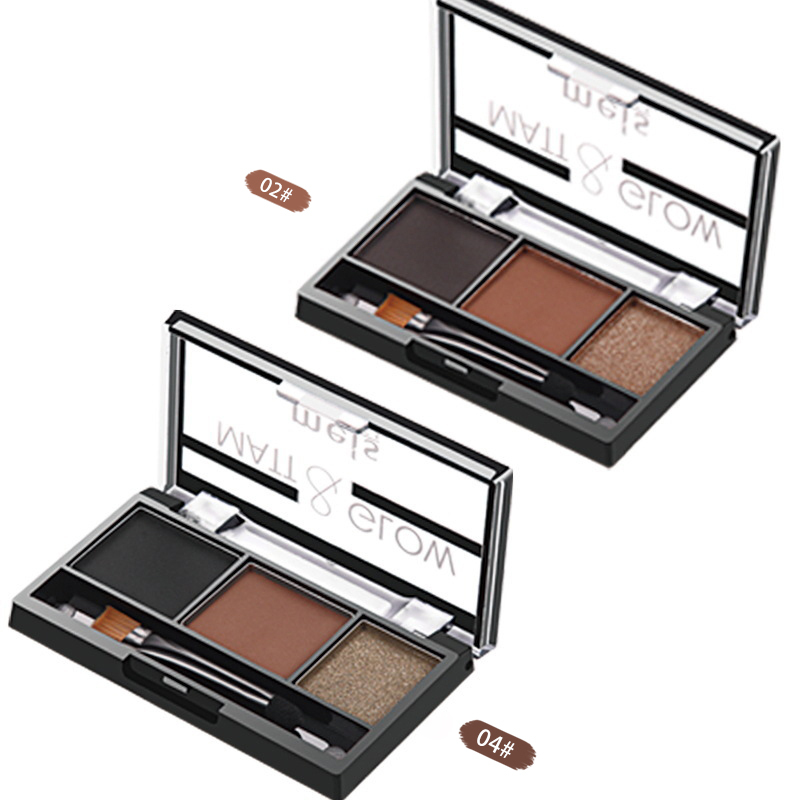wholesale custom brow dip label 3 colors eyebrow palette cosmetic eyebrow powder