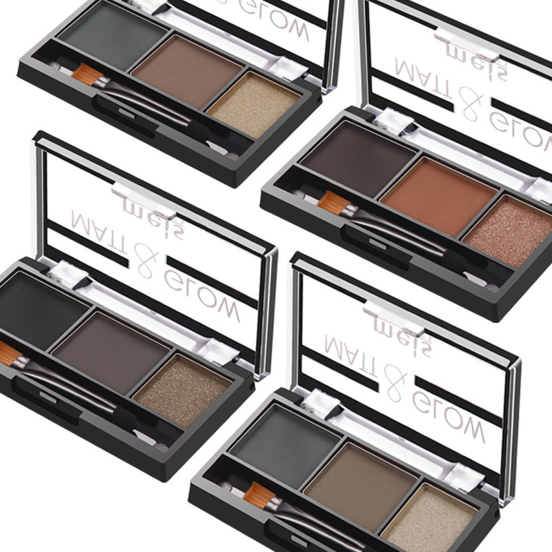 wholesale custom brow dip label 3 colors eyebrow palette cosmetic eyebrow powder