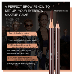 Wooden Waterproof Durable Plain Dark Brown Peelable Eyebrow Pencil