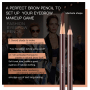 Wooden Waterproof Durable Plain Dark Brown Peelable Eyebrow Pencil