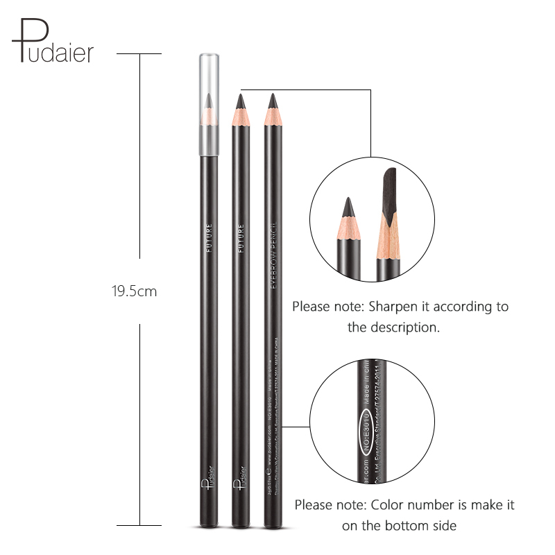 Wooden Waterproof Durable Plain Dark Brown Peelable Eyebrow Pencil