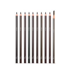 Wooden Waterproof Durable Plain Dark Brown Peelable Eyebrow Pencil