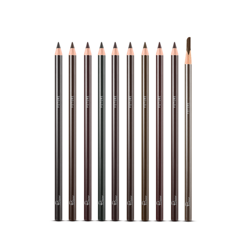Wooden Waterproof Durable Plain Dark Brown Peelable Eyebrow Pencil