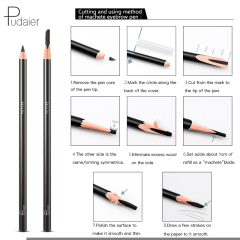 Wooden Waterproof Durable Plain Dark Brown Peelable Eyebrow Pencil