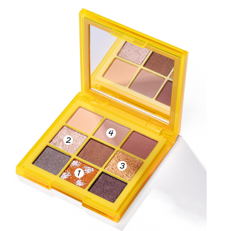 9 shade Nude Gold Eyeshadow Palette Ultra-Blendable High Pigmented eyeshadow palette
