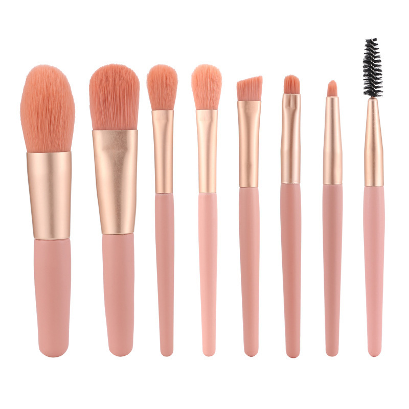Cheap travel size pink cosmetic women makeup brush set  mini makeup brush set