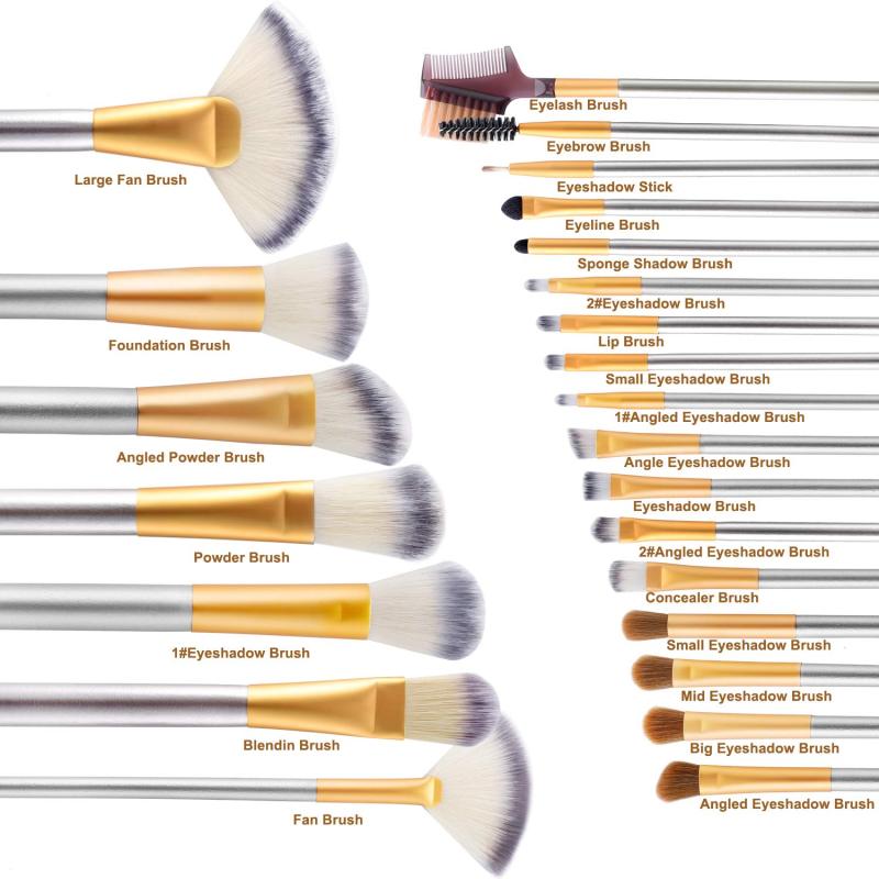 Professional High Quality Gold 24 Brush Makeup Brush Private Label Makeup Brush Set