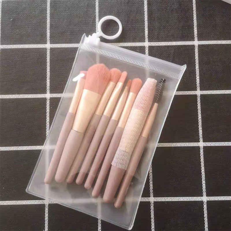 8 pieces Custom min makeup brush set pink natural makeup brushes set