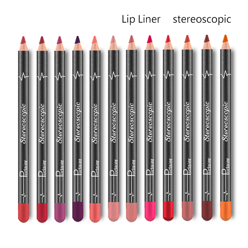 12 colors Wholesale customized Waterproof Makeup Private Label Lipliner Pencil