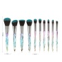 Synthetic brush 10pcs makeup set professional crystal makeup brush set Vegan bling makeup brush set