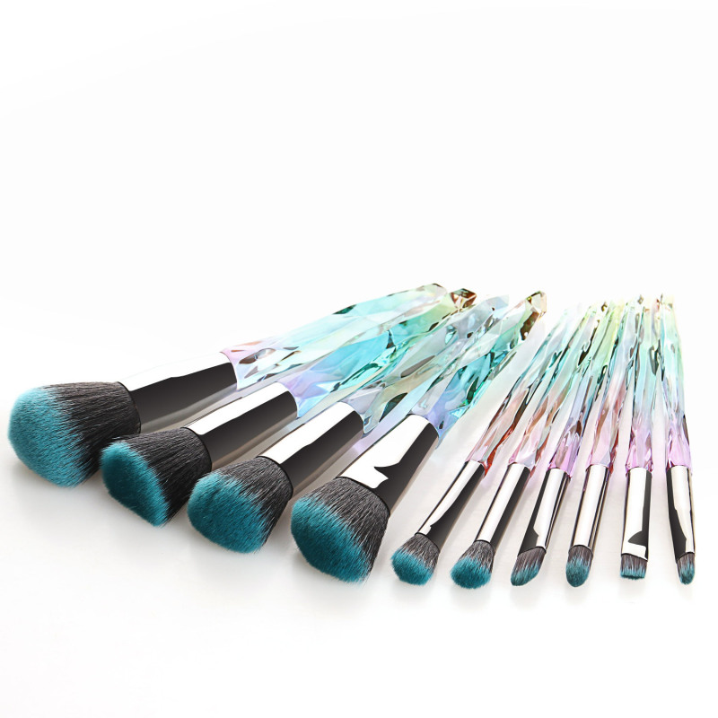 Synthetic brush 10pcs makeup set professional crystal makeup brush set Vegan bling makeup brush set