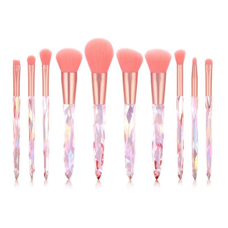 Synthetic brush 10pcs makeup set professional crystal makeup brush set Vegan bling makeup brush set