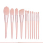 Hot Selling Professional New Arrival 11Pcs Natural Unique Vegan private label face brushes