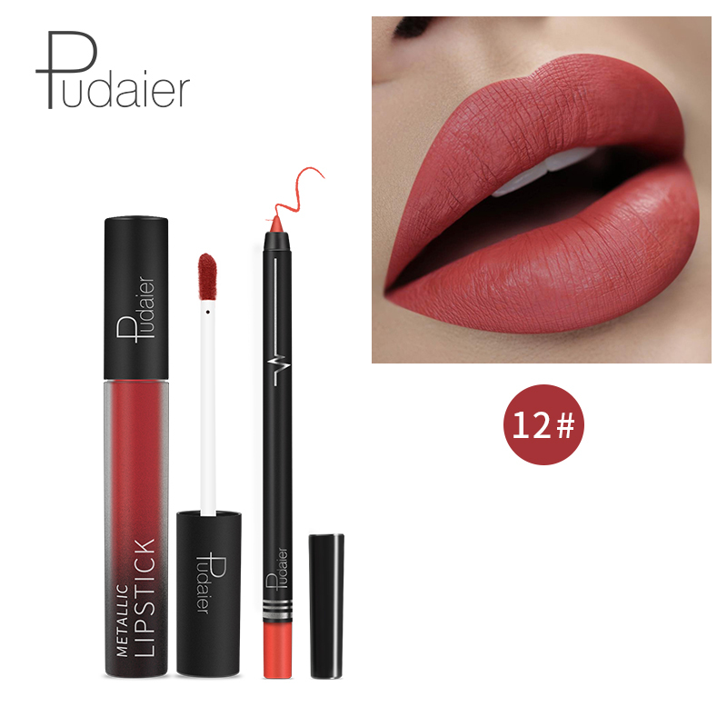 Custom Logo 26 Colors Waterproof Liquid Matte Lipstick Lip Liner Set
