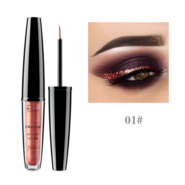 16 Colors Luxury Custom Private Label Glitter Waterproof Long Lasting Liquid Colored Eyeliner