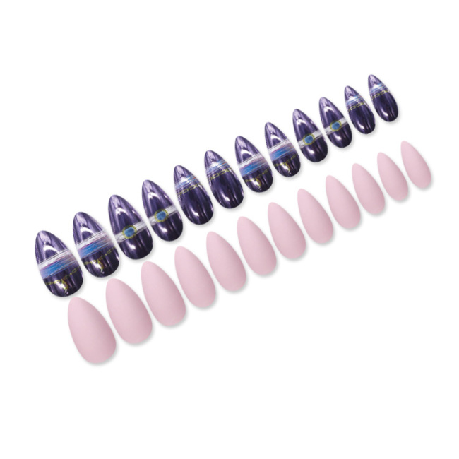 Wholesale False Nails 24 Pcs Long Stiletto Shape Cosmetics Press on Artificial Fingernails