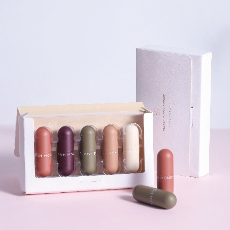 Low Moq 5 Colors Waterproof Matte Mini Capsule Lipstick Set