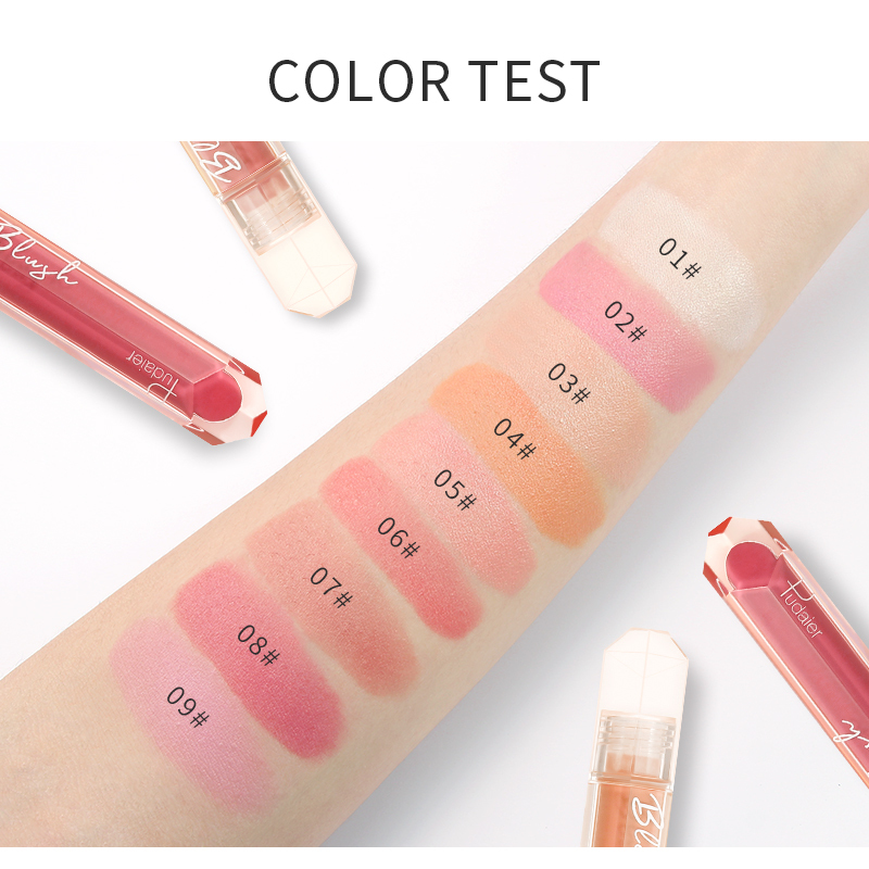 9 Color Wholesale Makeup Private Label Liquid Blusher Low Moq