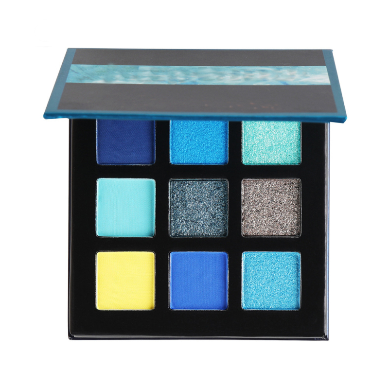 9 Colors Waterproof Shimmer Pigmented Pressed Glitter Powder Square Eyeshadow Palette