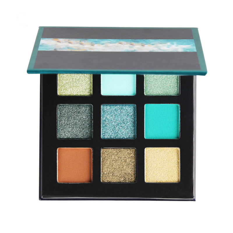 9 Colors Waterproof Shimmer Pigmented Pressed Glitter Powder Square Eyeshadow Palette