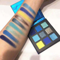 9 Colors Waterproof Shimmer Pigmented Pressed Glitter Powder Square Eyeshadow Palette