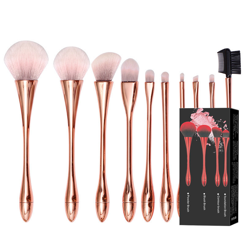 Long Rod Nylon Custom Made Low Moq Red Colorful Makeup Brushes Set