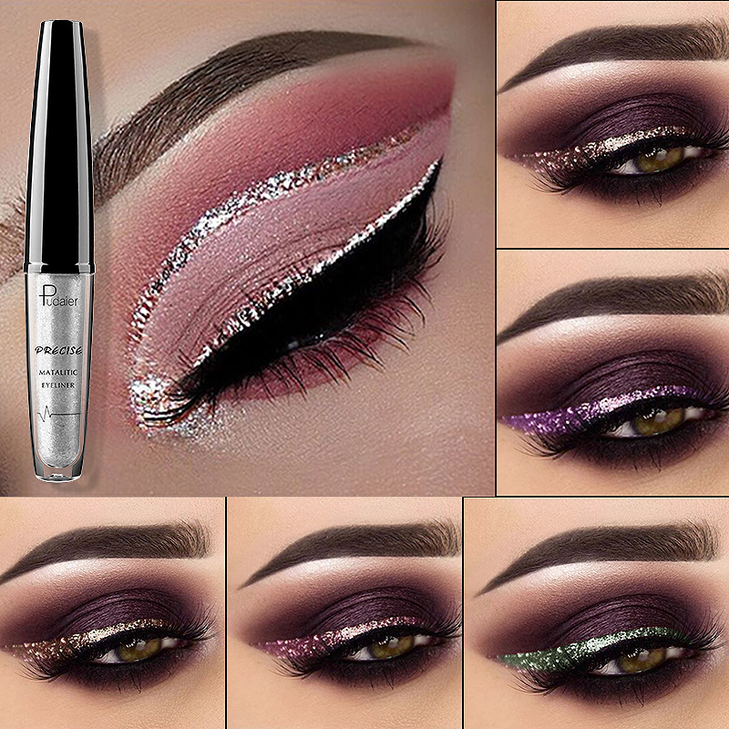 Custom Private Label Glitter eyeliner Long lasting liquid coloured eyeliner