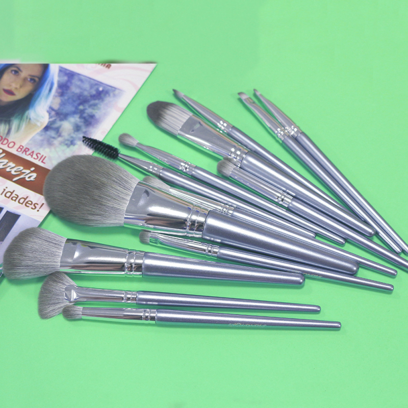 Portable Wooden Handle 14 Pcs Eye Makeup Brush Set With Logo