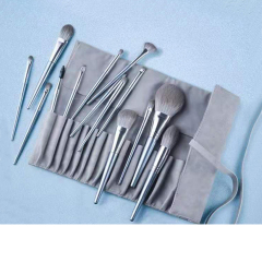 Portable Wooden Handle 14 Pcs Eye Makeup Brush Set With Logo