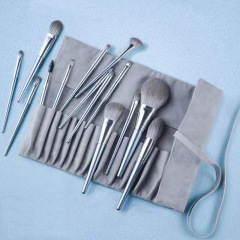 Portable Wooden Handle 14 Pcs Eye Makeup Brush Set With Logo