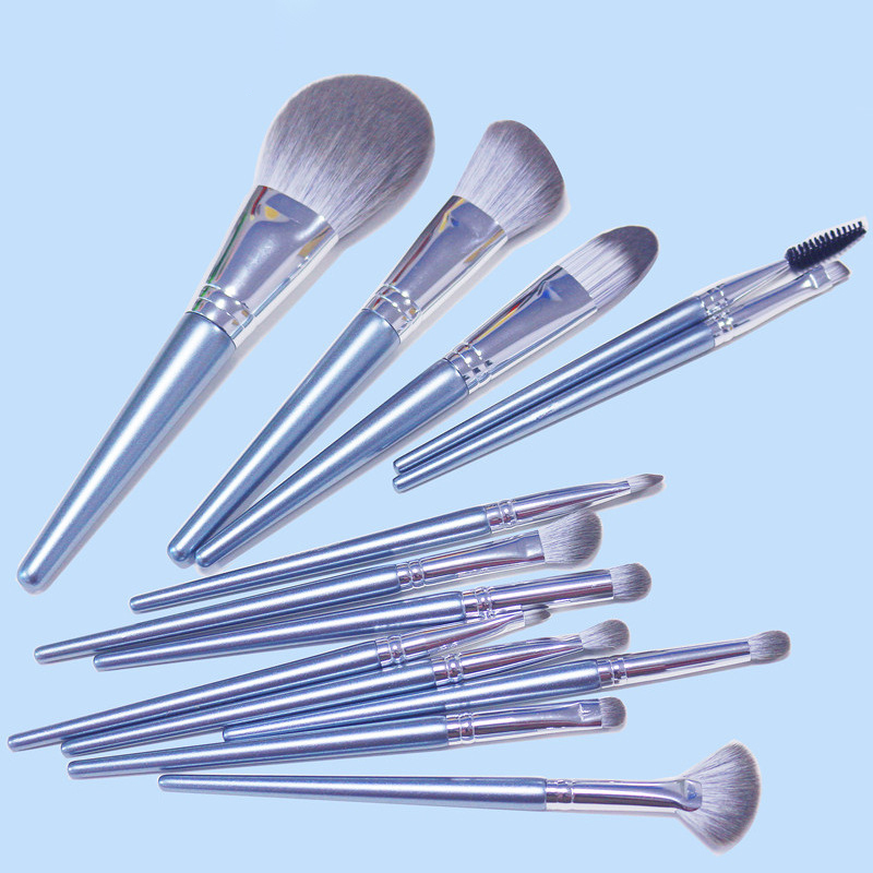 Portable Wooden Handle 14 Pcs Eye Makeup Brush Set With Logo