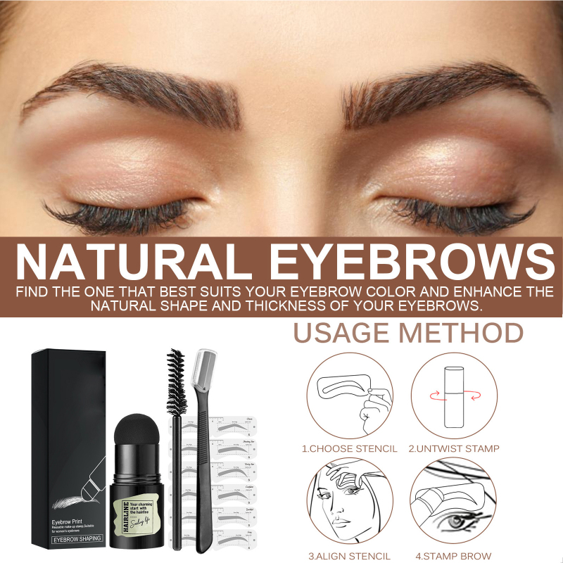 Wholesale Powder Makeup Long Lasting Eyebrow Stamp Shaping Kit With 10 Reusable Eye Brow Stencils