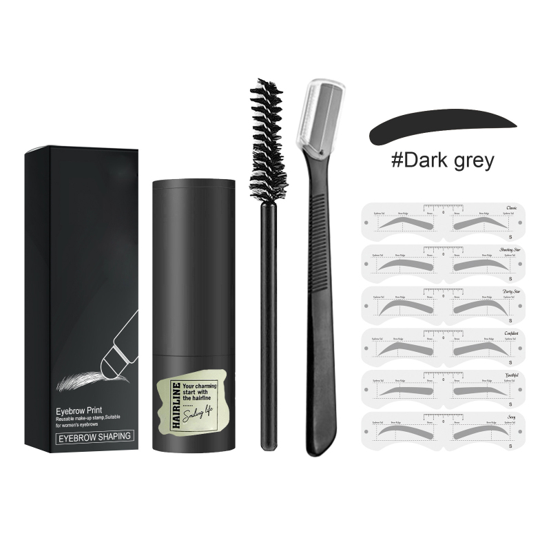 Wholesale Powder Makeup Long Lasting Eyebrow Stamp Shaping Kit With 10 Reusable Eye Brow Stencils
