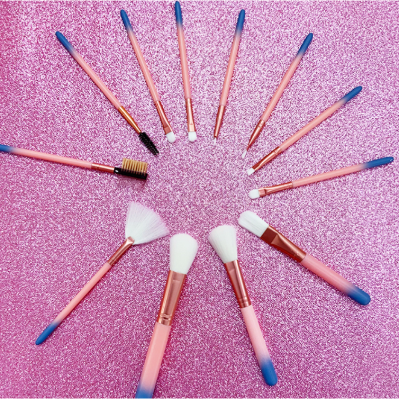 Cheap 12pcs Custom Private Label Makeup Brushes pink makeup brush set