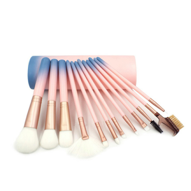 Cheap 12pcs Custom Private Label Makeup Brushes pink makeup brush set