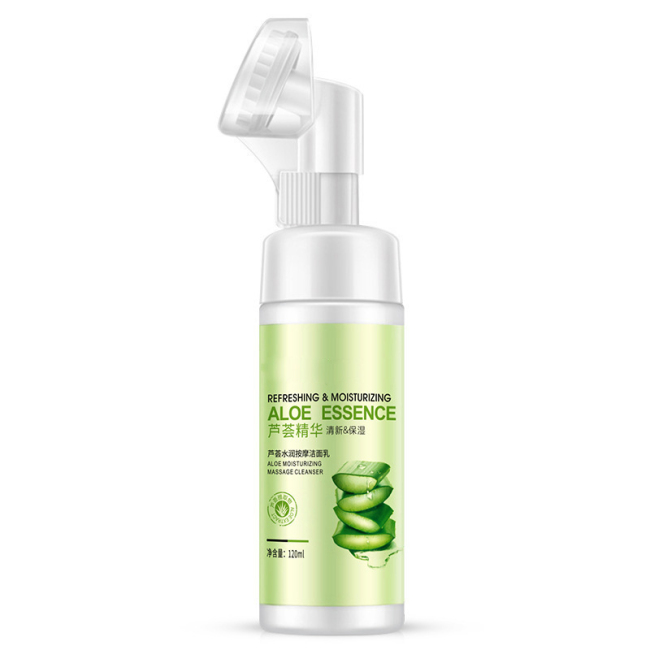 soft OEM Organic Foaming Face Wash with Built-In  Gentle Makeup Remove Facial Cleanser Mousse Foam Aloe Vera Face Wash