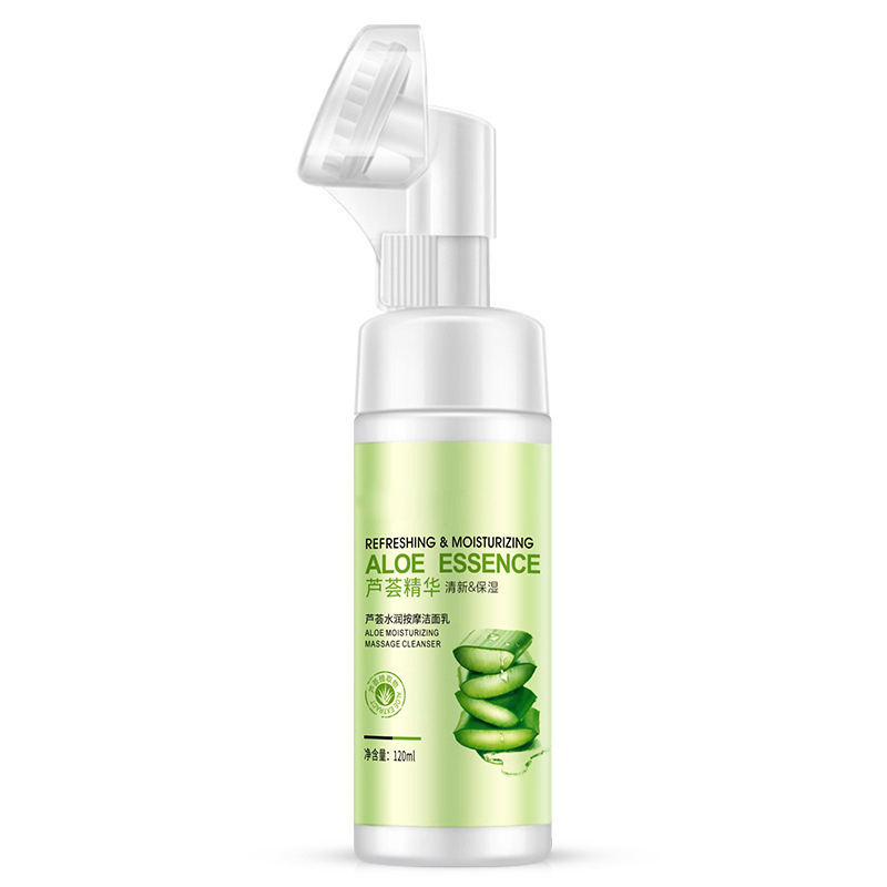 soft OEM Organic Foaming Face Wash with Built-In  Gentle Makeup Remove Facial Cleanser Mousse Foam Aloe Vera Face Wash