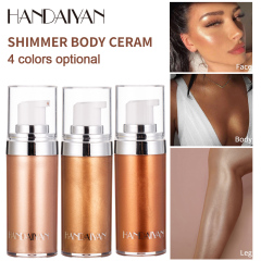 4 Colors Private Label Vegan Golden Face Body Shimmer Oil Bronzer Private Label Makeup Highlighter