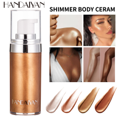 4 Colors Private Label Vegan Golden Face Body Shimmer Oil Bronzer Private Label Makeup Highlighter