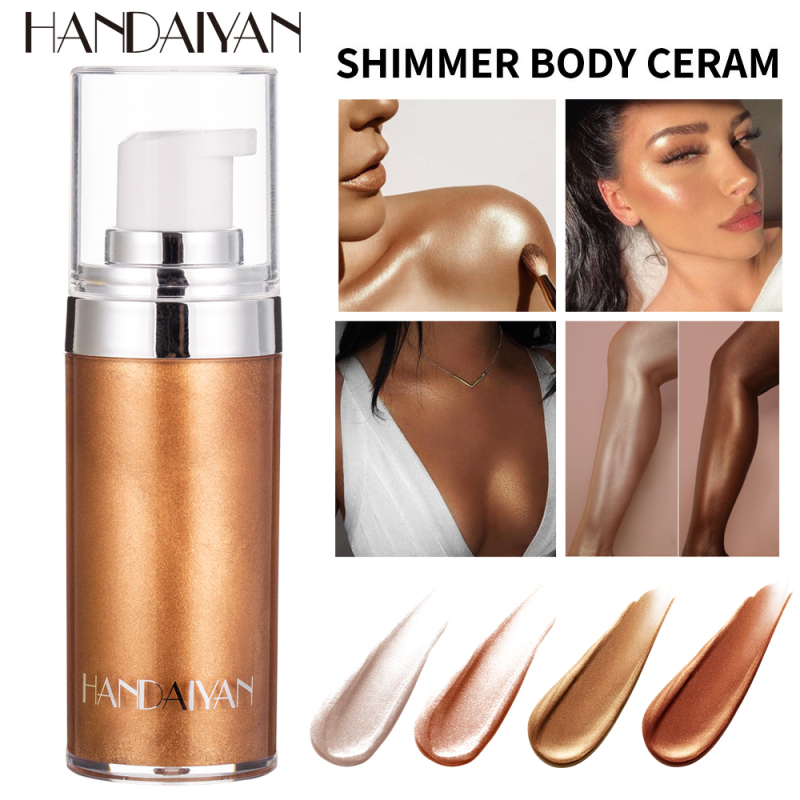 4 Colors Private Label Vegan Golden Face Body Shimmer Oil Bronzer Private Label Makeup Highlighter