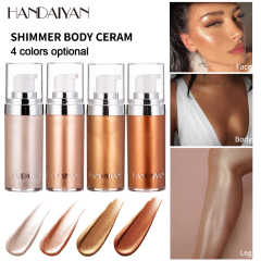 4 Colors Private Label Vegan Golden Face Body Shimmer Oil Bronzer Private Label Makeup Highlighter